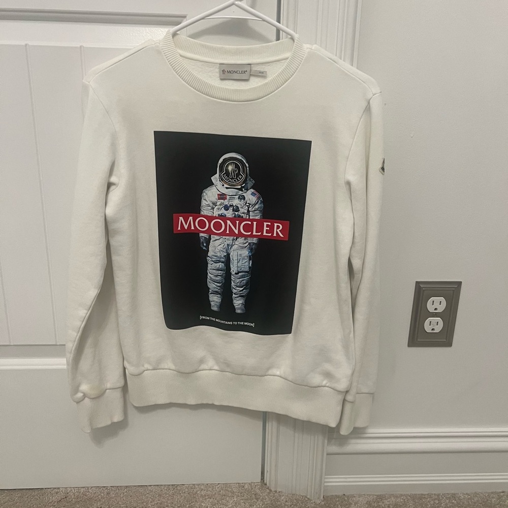 Moncler White Astronaut Graphic Sweater